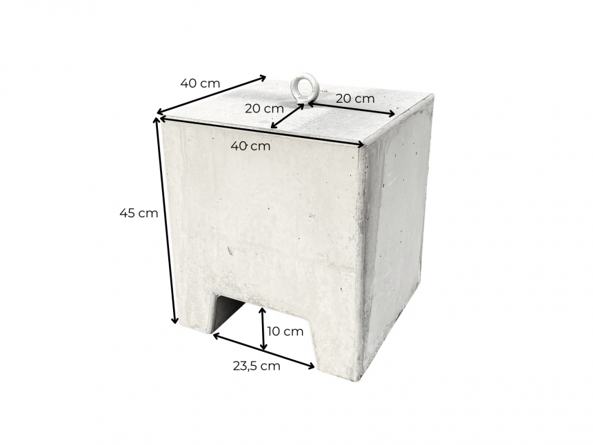 Concrete weight 145kg - (with one eye bolt)