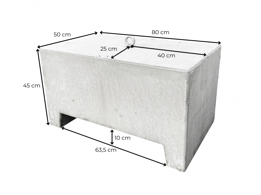 Concrete weight 340kg - (with one eye bolt)