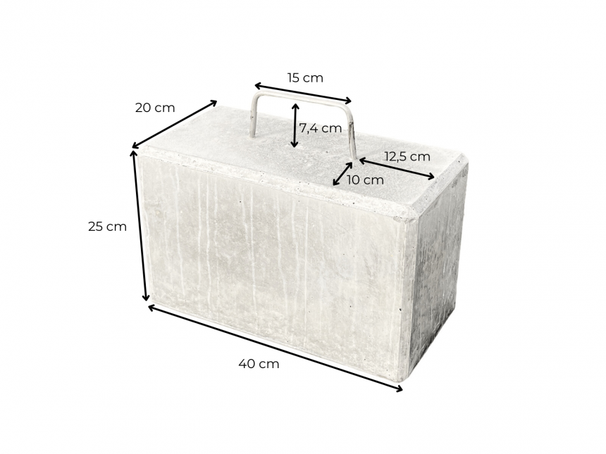 Concrete weight 45kg (with handle)