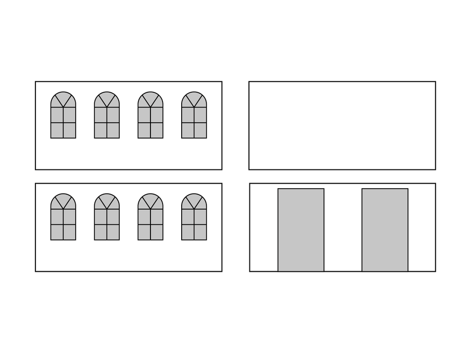 Set de paredes laterales Flexxum con bolsa de transporte - ventanas arqueadas