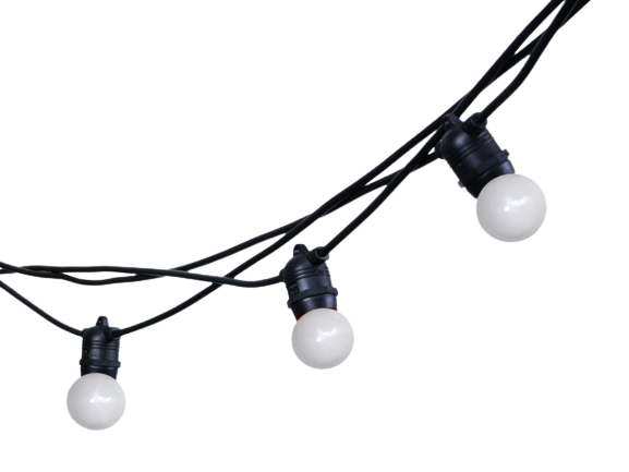 Guirnalda de luces para exterior Føro - Pack de 10 metros y 10 bombillas LED - Blanco mate