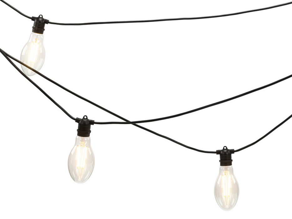Føro Papaya guirnalda de luces blanco extra cálido - Set de 10 metros con 10 bombillas led de 165 mm 