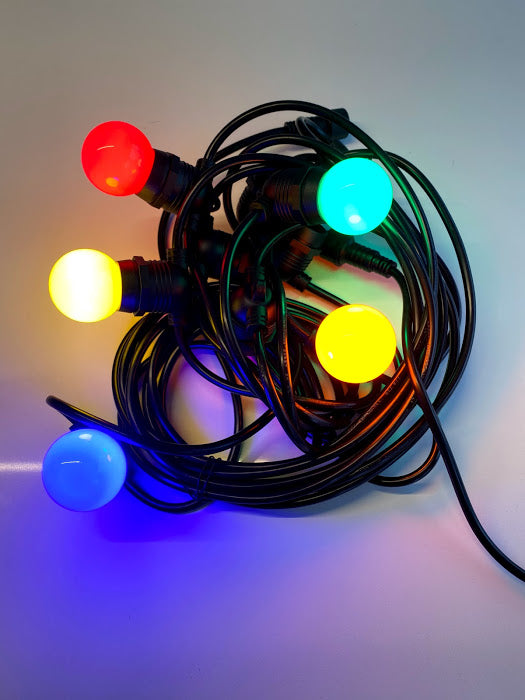 Guirnalda exterior de luces de colores Føro - Set 10 metros y 20 bombillas LED - Color