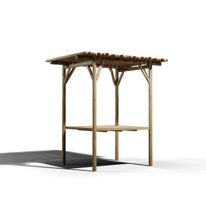 Table with eucalyptus roof - 1.2 x 1 m