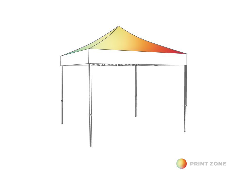 Flexxum Folding Tent Basic Set - steel frame and polyester roof - printed