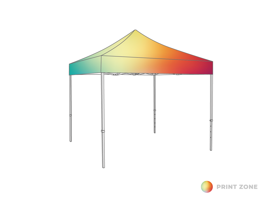 Flexxum Folding Tent Elite Set - aluminium frame and PVC light roof - printed