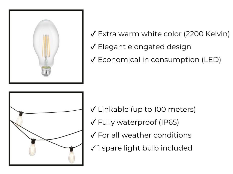 Føro pack de 5 bombillas LED - Papaya Grande - color blanco extra cálido